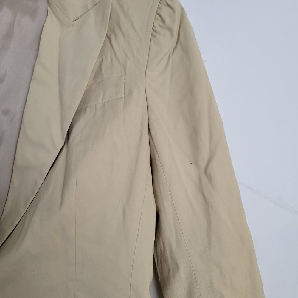 Theory Tan Cream Single Button Front Long Sleeve … - image 7